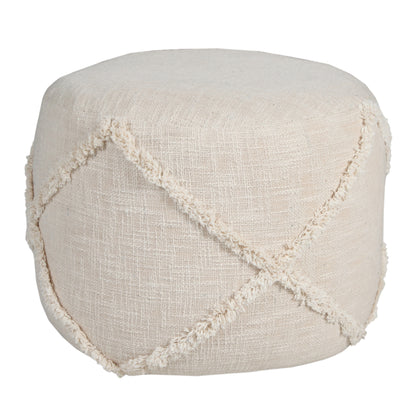 Pouf 100 % coton bleu de 18 po