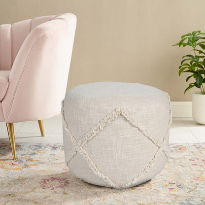 Pouf 100 % coton bleu de 18 po