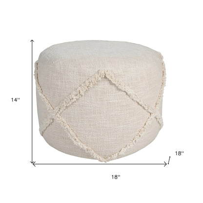 Pouf 100 % coton bleu de 18 po