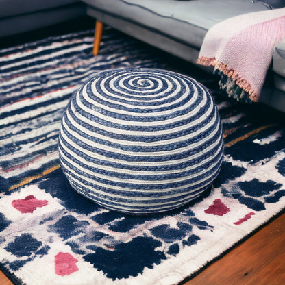 Pouf en jute blanc de 20 po