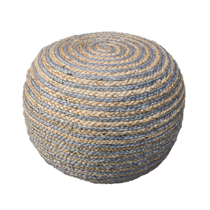 Pouf en jute blanc de 20 po