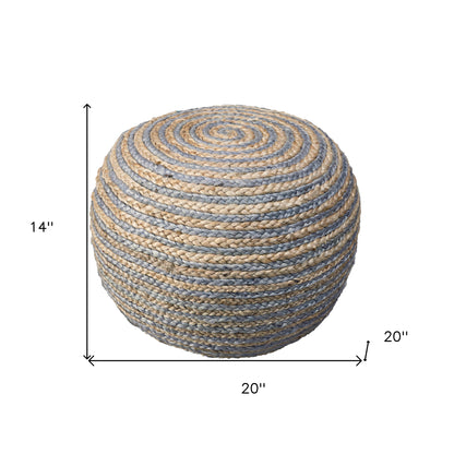 Pouf en jute blanc de 20 po