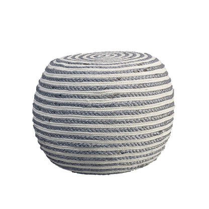 Pouf en jute blanc de 20 po