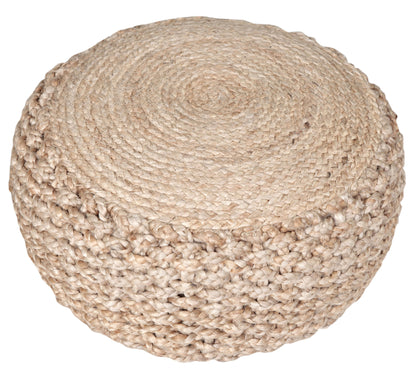 20" Tan Jute Ottoman