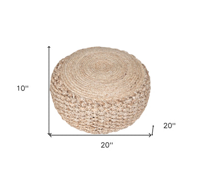 20" Tan Jute Ottoman