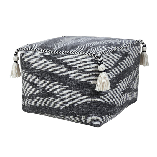 18" Gray 100% Cotton Ottoman