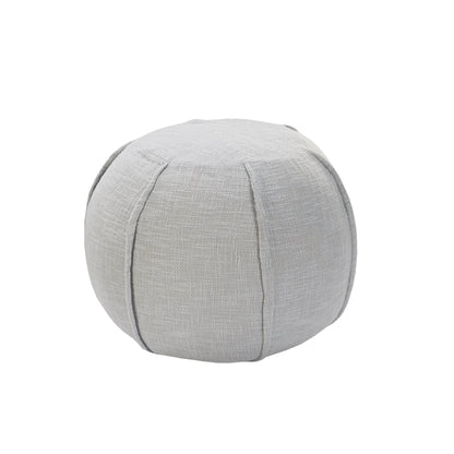 Pouf 100 % coton gris de 18 po