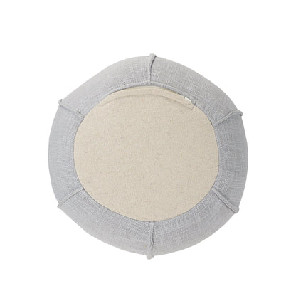 Pouf 100 % coton gris de 18 po