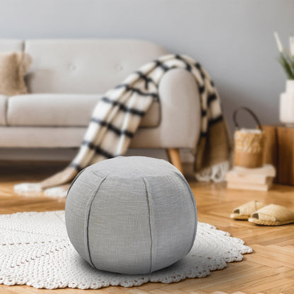 Pouf 100 % coton gris de 18 po