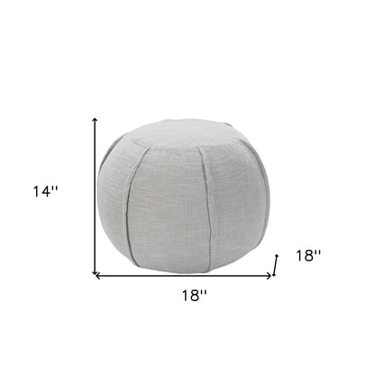 Pouf 100 % coton gris de 18 po