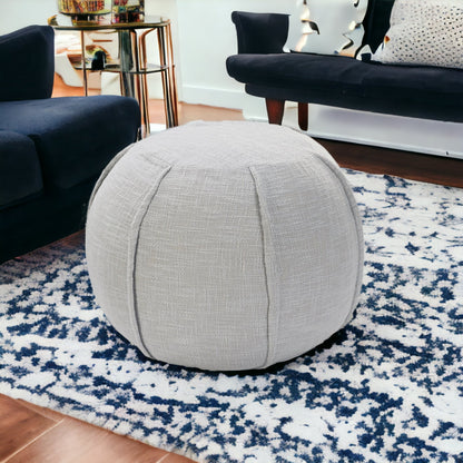 Pouf 100 % coton gris de 18 po