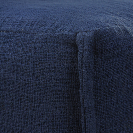 18" Blue 100% Cotton Ottoman