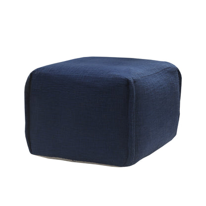 18" Blue 100% Cotton Ottoman