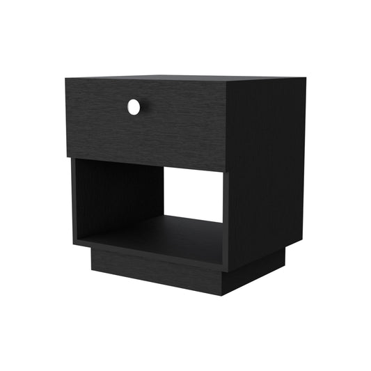 20" Black One Drawer Nightstand With Integrated Tech