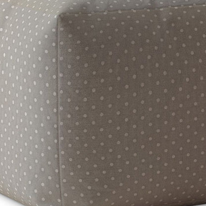 17" Gray Cotton Polka Dots Pouf Ottoman