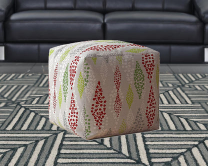 Housse de pouf à pois en coton vert 17"