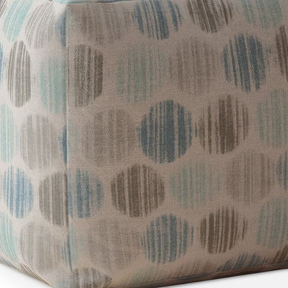 Housse de pouf à pois en coton bleu 17"