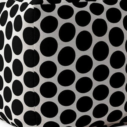 Housse de pouf à pois en coton noir 17"