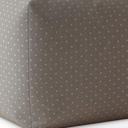 Housse de pouf à pois en coton gris 17"