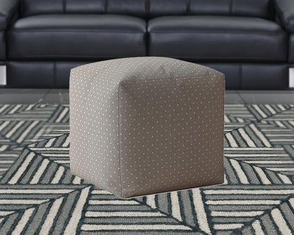 Housse de pouf à pois en coton gris 17"