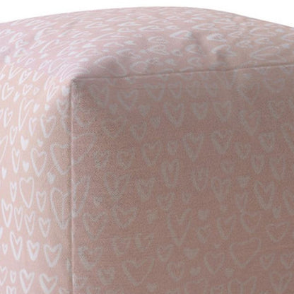 Housse de pouf abstraite en coton rose 17"