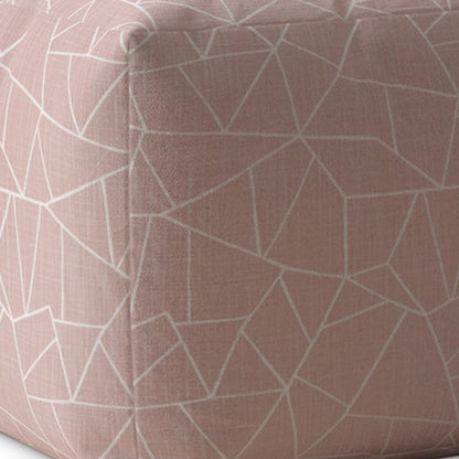 Housse de pouf géométrique en toile rose 17"