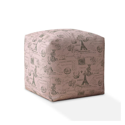 Housse de pouf Paris en sergé rose 17"