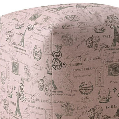 Housse de pouf Paris en sergé rose 17"