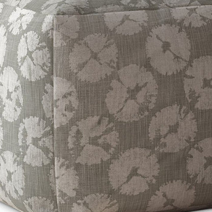 Housse de pouf abstraite en toile grise de 17 po