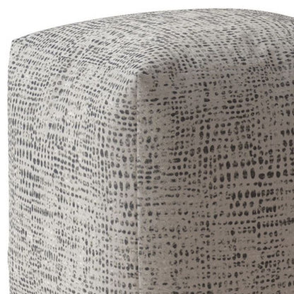 Housse de pouf abstraite en toile noire et grise de 17 po