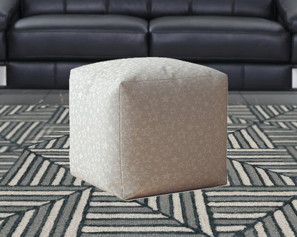 Housse de pouf abstraite en coton gris 17"