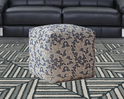 Housse de pouf tortue en coton beige 17"