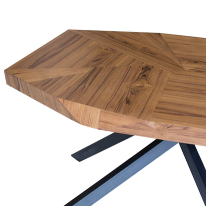 Table basse de forme libre en bois massif et fer brun et gris foncé de 42 po