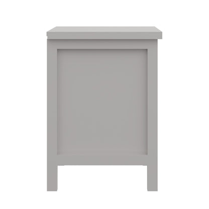 16" Gray Two Drawer Solid Wood Nightstand