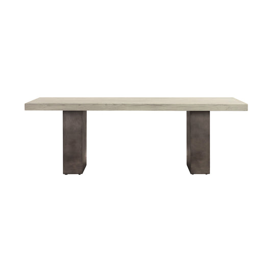 Table basse en bois massif et béton gris et gris foncé de 24 po