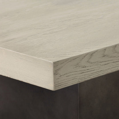 Table basse en bois massif et béton gris et gris foncé de 24 po