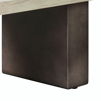 Table basse en bois massif et béton gris et gris foncé de 24 po