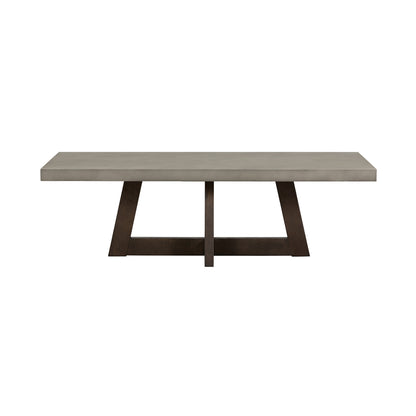 Table basse en béton et bois massif gris et brun de 55 po