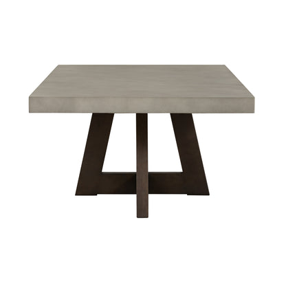 Table basse en béton et bois massif gris et brun de 55 po