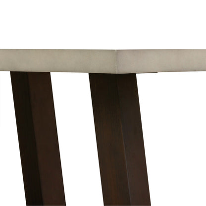 Table basse en béton et bois massif gris et brun de 55 po