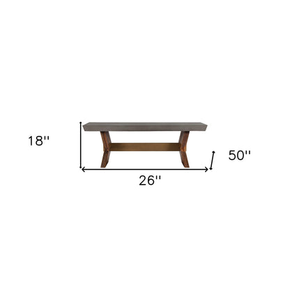 Table basse en béton et bois massif gris et brun de 26 po