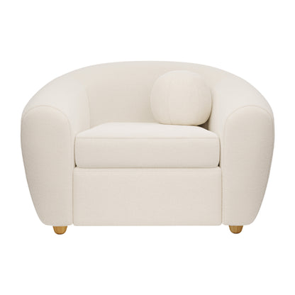 Fauteuil en boucle blanc et naturel de 39 po