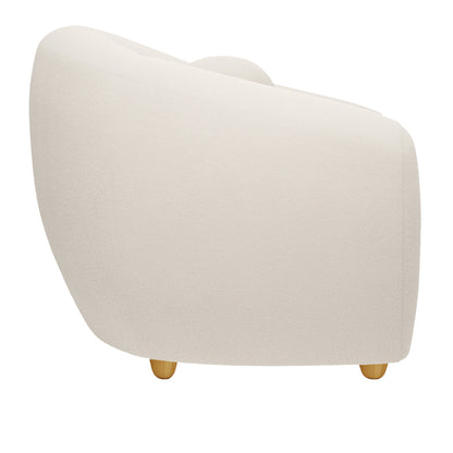 Fauteuil en boucle blanc et naturel de 39 po