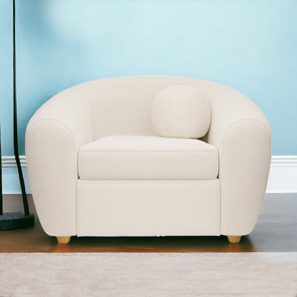 Fauteuil en boucle blanc et naturel de 39 po