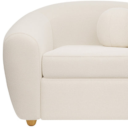 Fauteuil en boucle blanc et naturel de 39 po