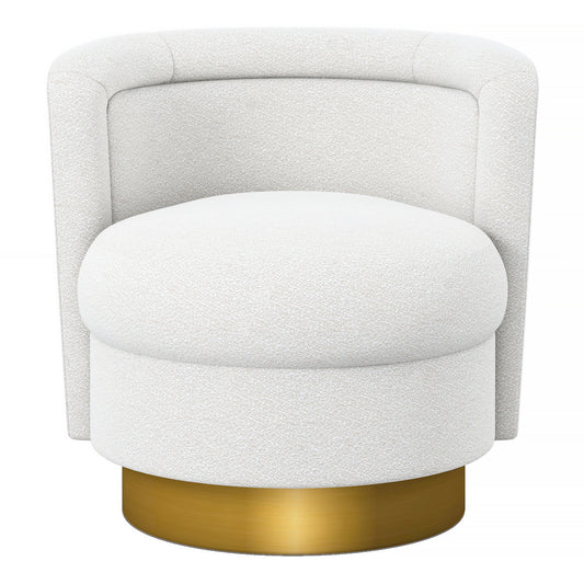 Fauteuil pivotant Boucle blanc et doré de 28 po