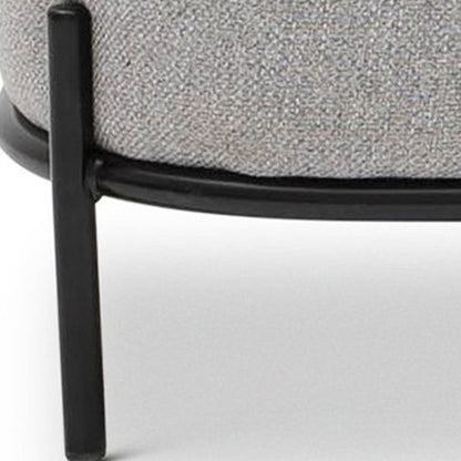 Fauteuil rembourré en tissu gris et noir de 34 po