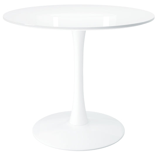 Table à manger en métal blanc de 36 po