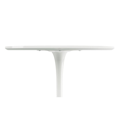 Table à manger en métal blanc de 36 po