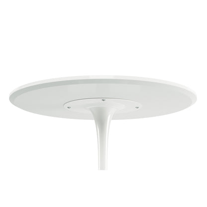 Table à manger en métal blanc de 36 po